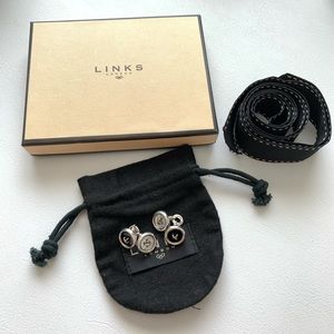 Links of London silver and opal button cuff links